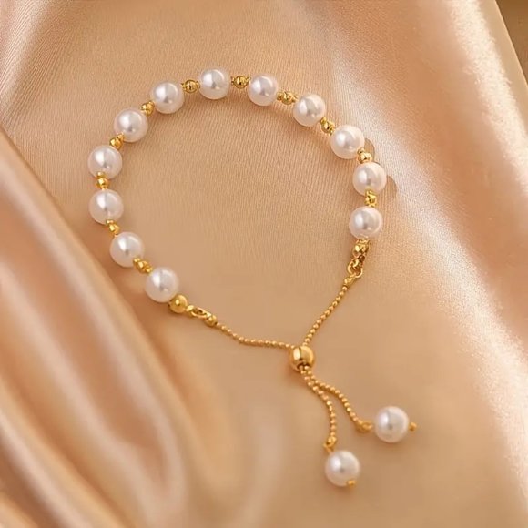 Faux Pearl Boho Bracelet - Picture 2 of 3
